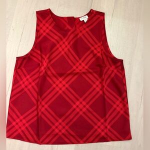 J. Crew Red Plaid Sleeveless Tank